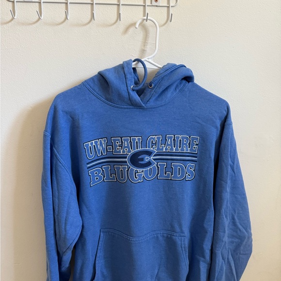 Gildan Tops - Gildan Blue Hoodie - UW-Eau Claire Blugolds